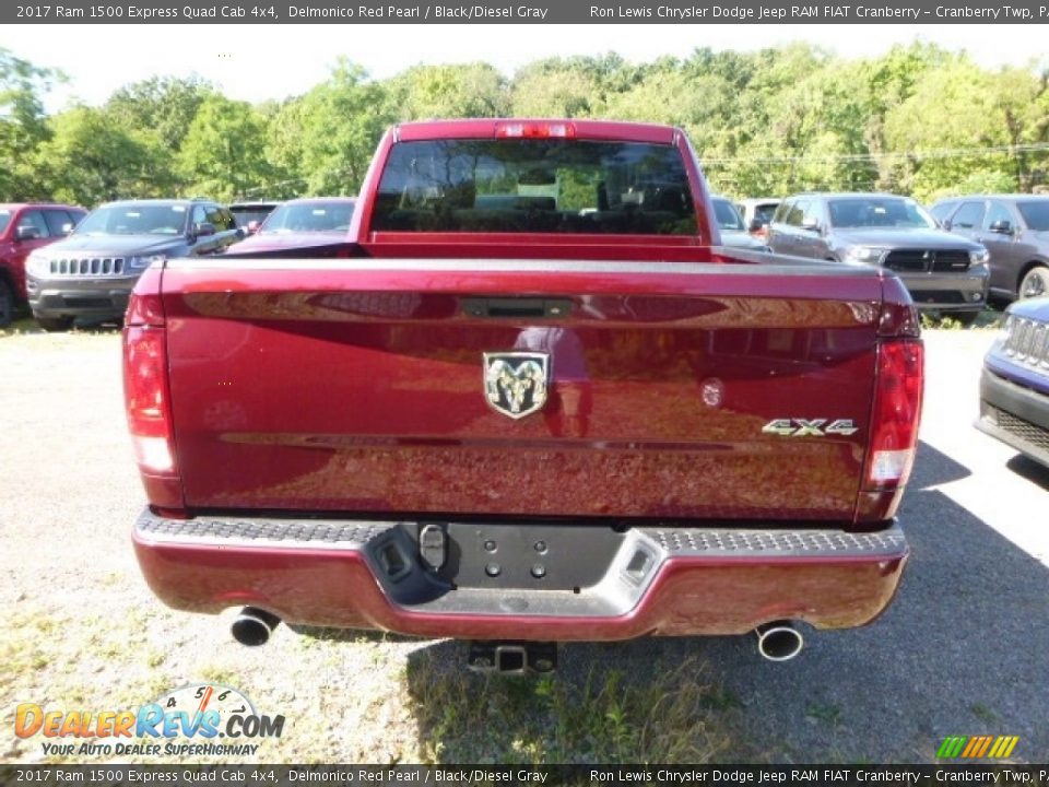 2017 Ram 1500 Express Quad Cab 4x4 Delmonico Red Pearl / Black/Diesel Gray Photo #7