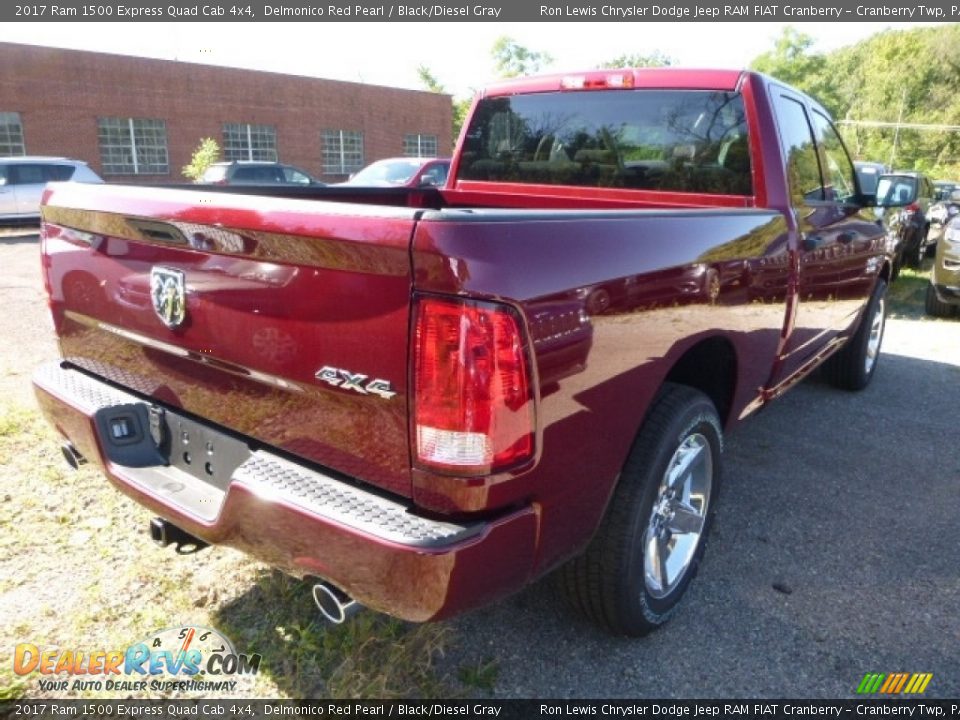 2017 Ram 1500 Express Quad Cab 4x4 Delmonico Red Pearl / Black/Diesel Gray Photo #8