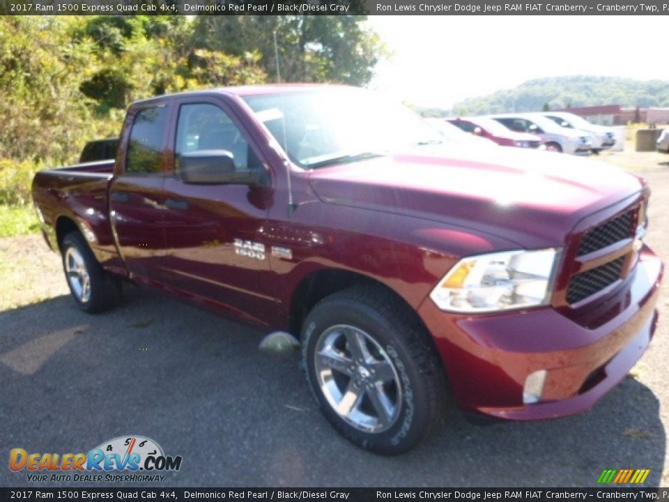 2017 Ram 1500 Express Quad Cab 4x4 Delmonico Red Pearl / Black/Diesel Gray Photo #11