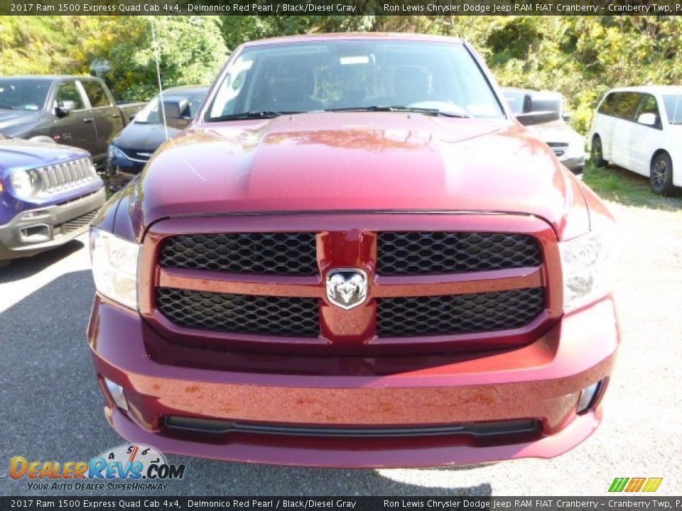 2017 Ram 1500 Express Quad Cab 4x4 Delmonico Red Pearl / Black/Diesel Gray Photo #12