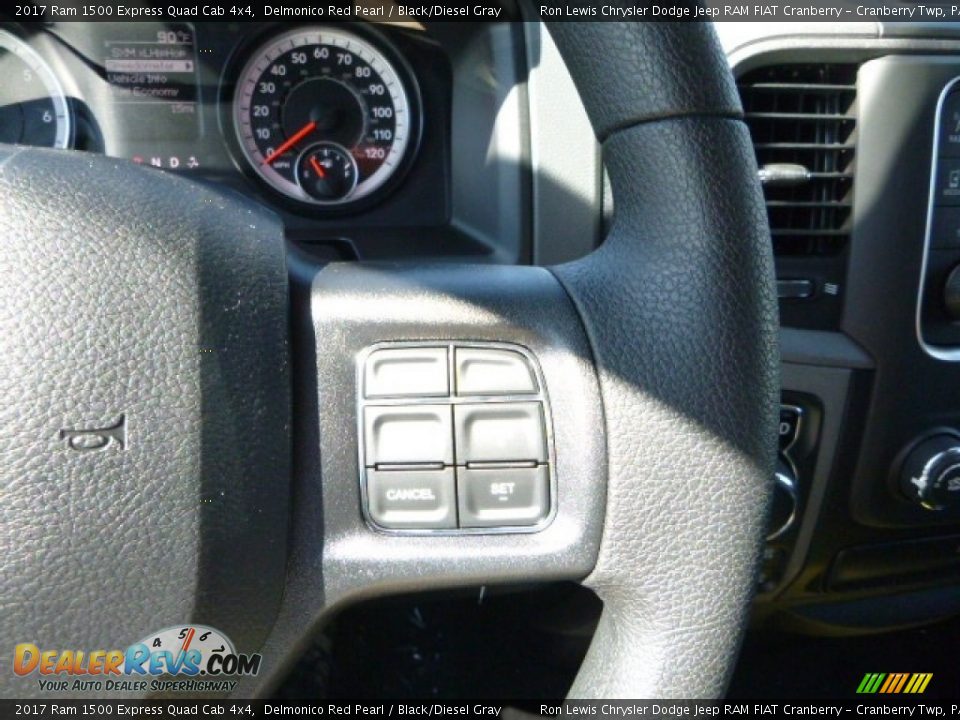 2017 Ram 1500 Express Quad Cab 4x4 Delmonico Red Pearl / Black/Diesel Gray Photo #19