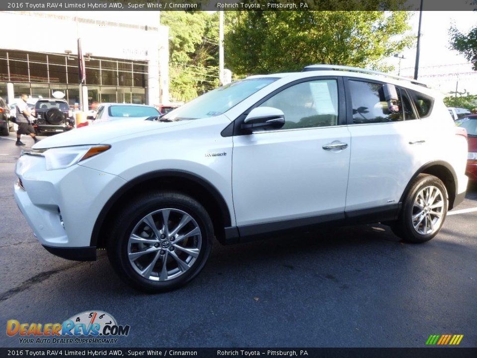 2016 Toyota RAV4 Limited Hybrid AWD Super White / Cinnamon Photo #3