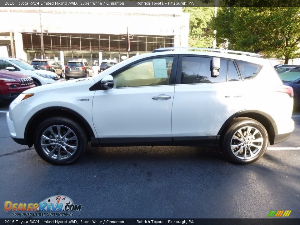 2016 Toyota RAV4 Limited Hybrid AWD Super White / Cinnamon Photo #4