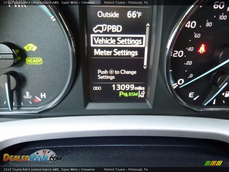 2016 Toyota RAV4 Limited Hybrid AWD Super White / Cinnamon Photo #9