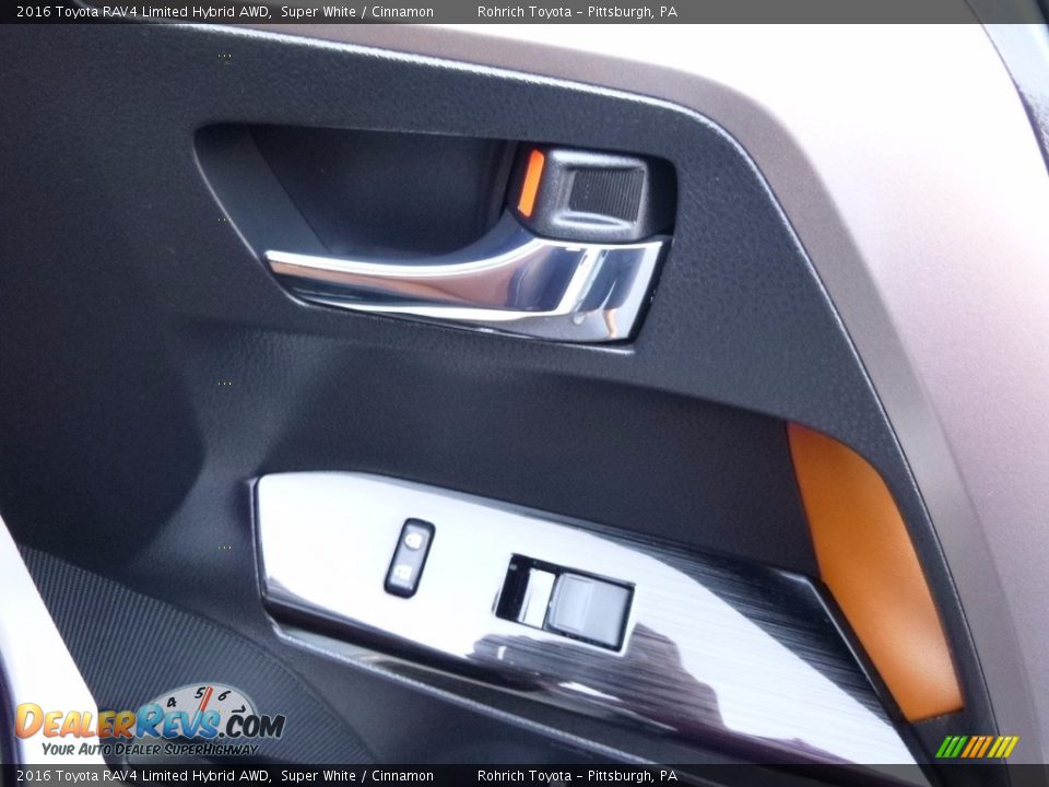 2016 Toyota RAV4 Limited Hybrid AWD Super White / Cinnamon Photo #10