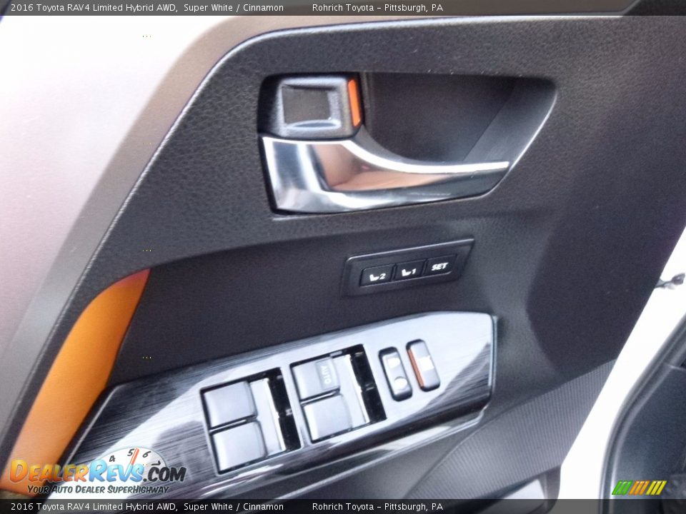 2016 Toyota RAV4 Limited Hybrid AWD Super White / Cinnamon Photo #17