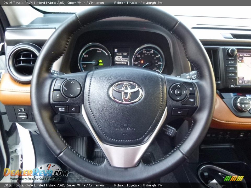 2016 Toyota RAV4 Limited Hybrid AWD Super White / Cinnamon Photo #20