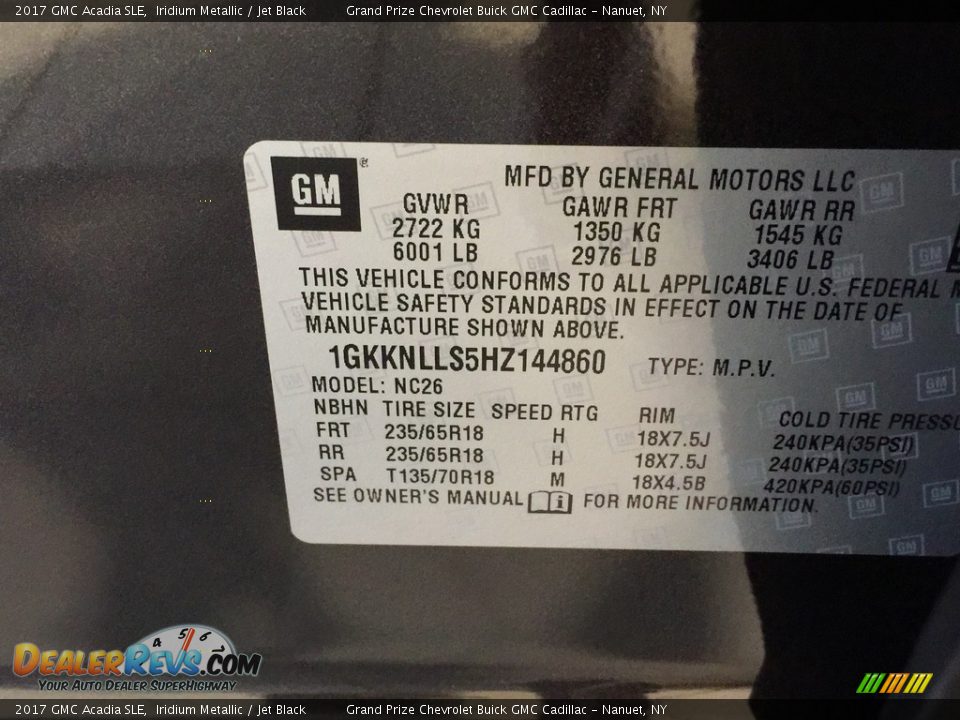 2017 GMC Acadia SLE Iridium Metallic / Jet Black Photo #10