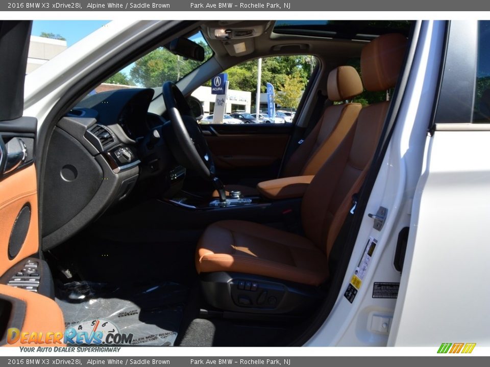 2016 BMW X3 xDrive28i Alpine White / Saddle Brown Photo #12