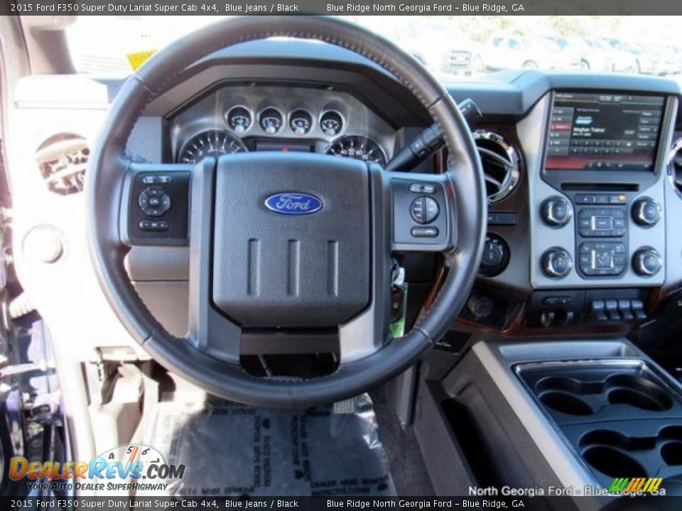 2015 Ford F350 Super Duty Lariat Super Cab 4x4 Blue Jeans / Black Photo #14