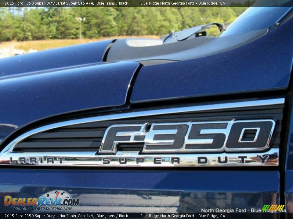 2015 Ford F350 Super Duty Lariat Super Cab 4x4 Blue Jeans / Black Photo #35