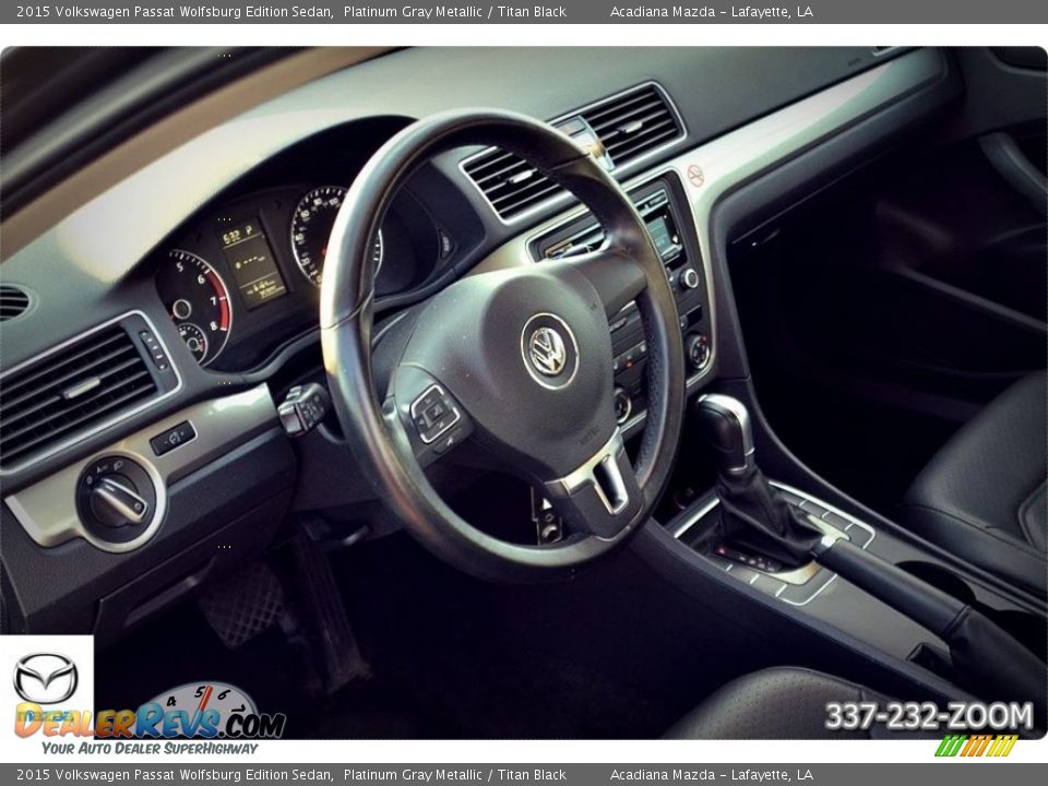 2015 Volkswagen Passat Wolfsburg Edition Sedan Platinum Gray Metallic / Titan Black Photo #16