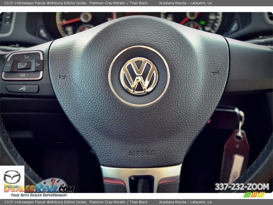 2015 Volkswagen Passat Wolfsburg Edition Sedan Platinum Gray Metallic / Titan Black Photo #20