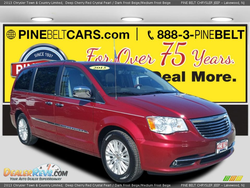 2013 Chrysler Town & Country Limited Deep Cherry Red Crystal Pearl / Dark Frost Beige/Medium Frost Beige Photo #1
