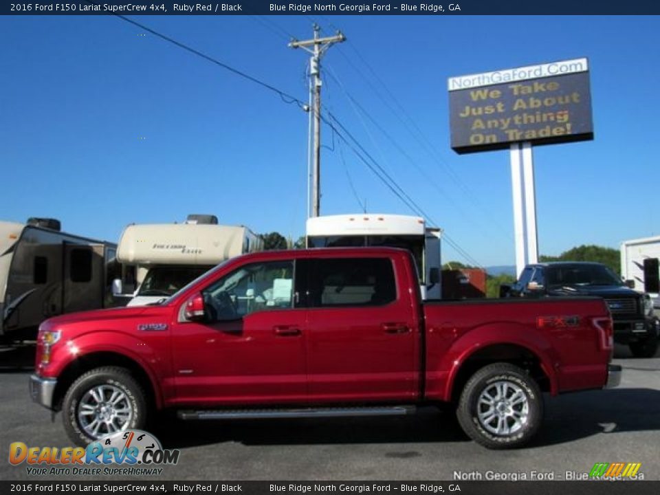 2016 Ford F150 Lariat SuperCrew 4x4 Ruby Red / Black Photo #2