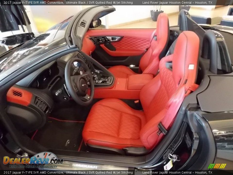 SVR Quilted Red W/Jet Stitching Interior - 2017 Jaguar F-TYPE SVR AWD Convertible Photo #3