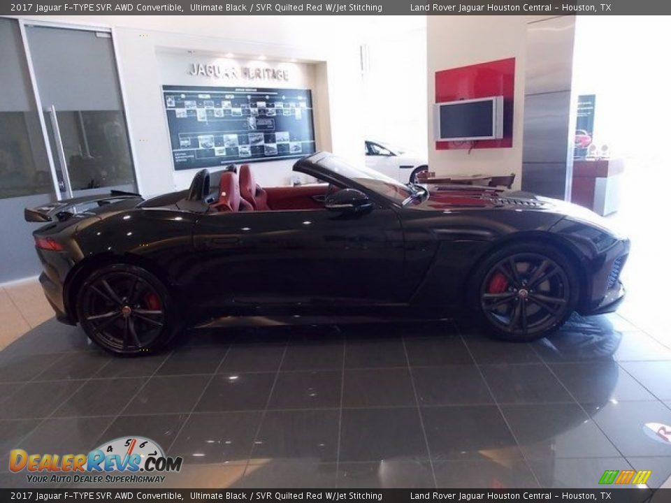 2017 Jaguar F-TYPE SVR AWD Convertible Ultimate Black / SVR Quilted Red W/Jet Stitching Photo #6