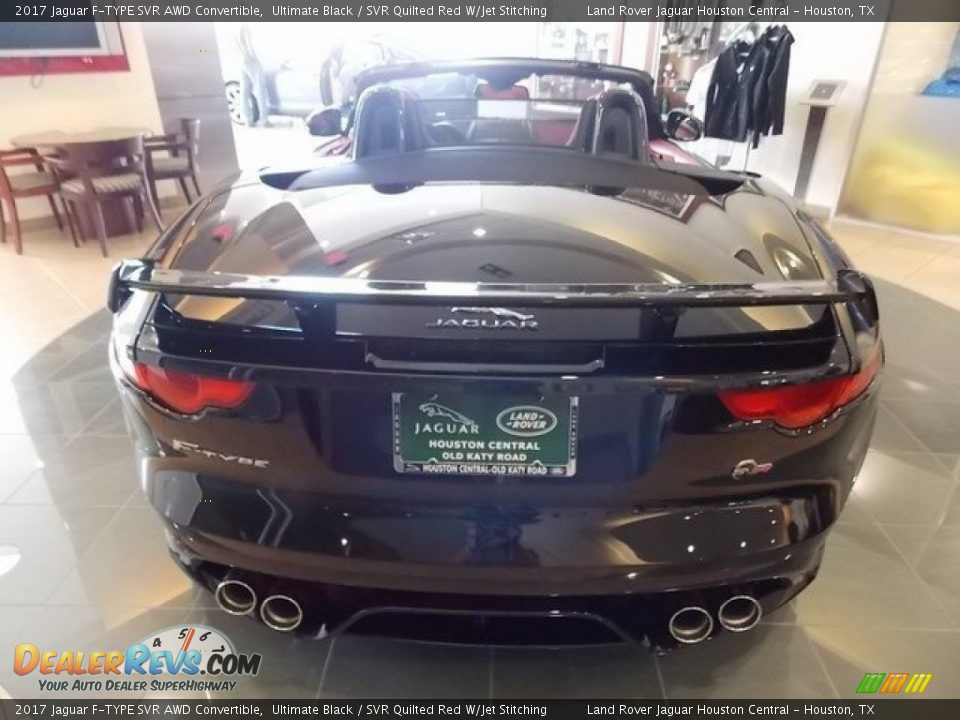 2017 Jaguar F-TYPE SVR AWD Convertible Ultimate Black / SVR Quilted Red W/Jet Stitching Photo #8