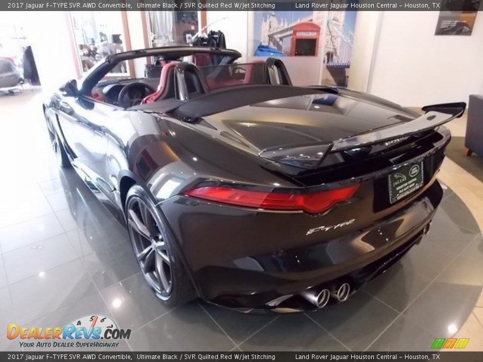 2017 Jaguar F-TYPE SVR AWD Convertible Ultimate Black / SVR Quilted Red W/Jet Stitching Photo #9