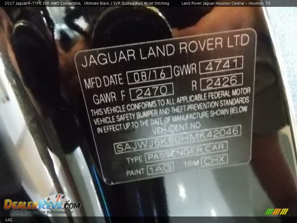 Jaguar Color Code 1AG Ultimate Black