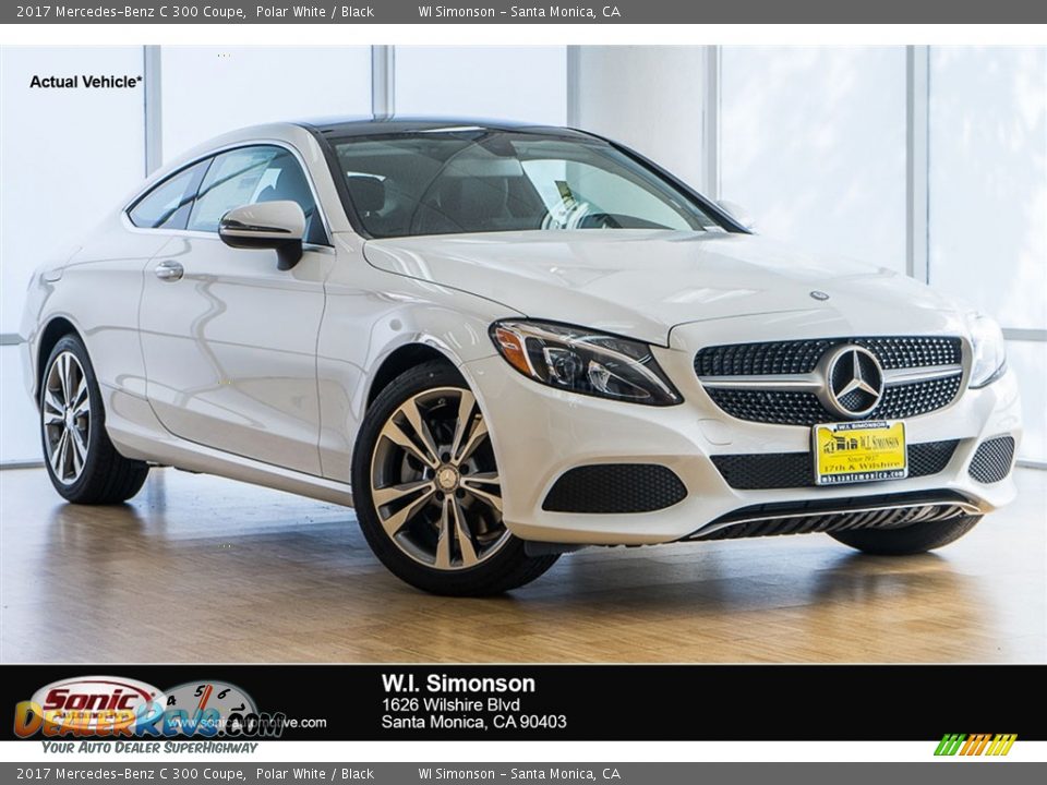 2017 Mercedes-Benz C 300 Coupe Polar White / Black Photo #1