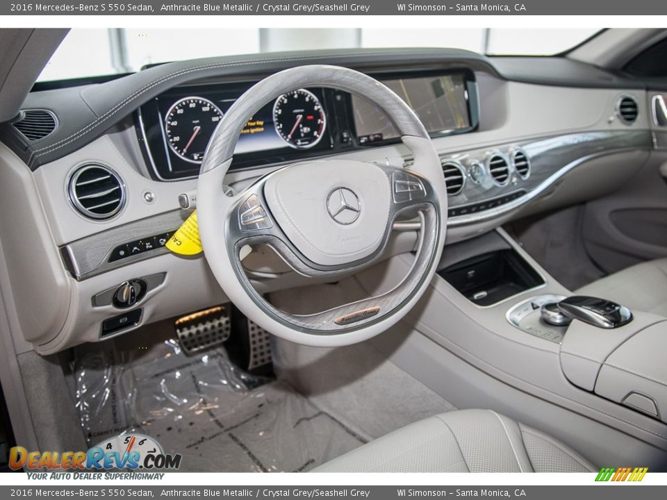 2016 Mercedes-Benz S 550 Sedan Anthracite Blue Metallic / Crystal Grey/Seashell Grey Photo #6