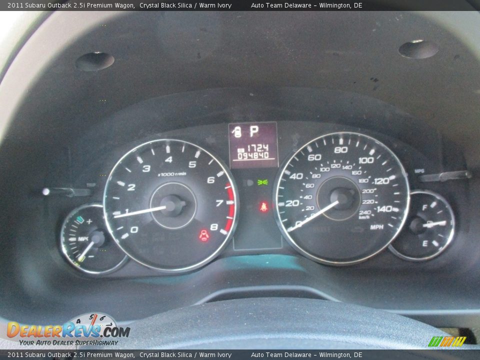 2011 Subaru Outback 2.5i Premium Wagon Crystal Black Silica / Warm Ivory Photo #12
