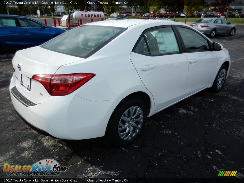 2017 Toyota Corolla LE Super White / Steel Gray Photo #2