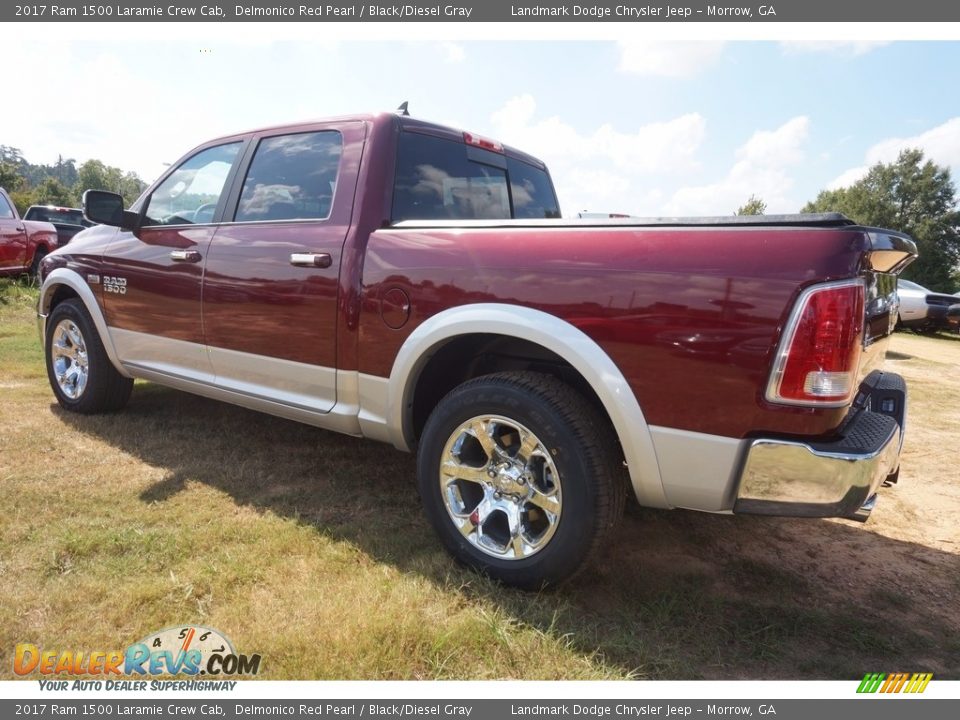 2017 Ram 1500 Laramie Crew Cab Delmonico Red Pearl / Black/Diesel Gray Photo #2