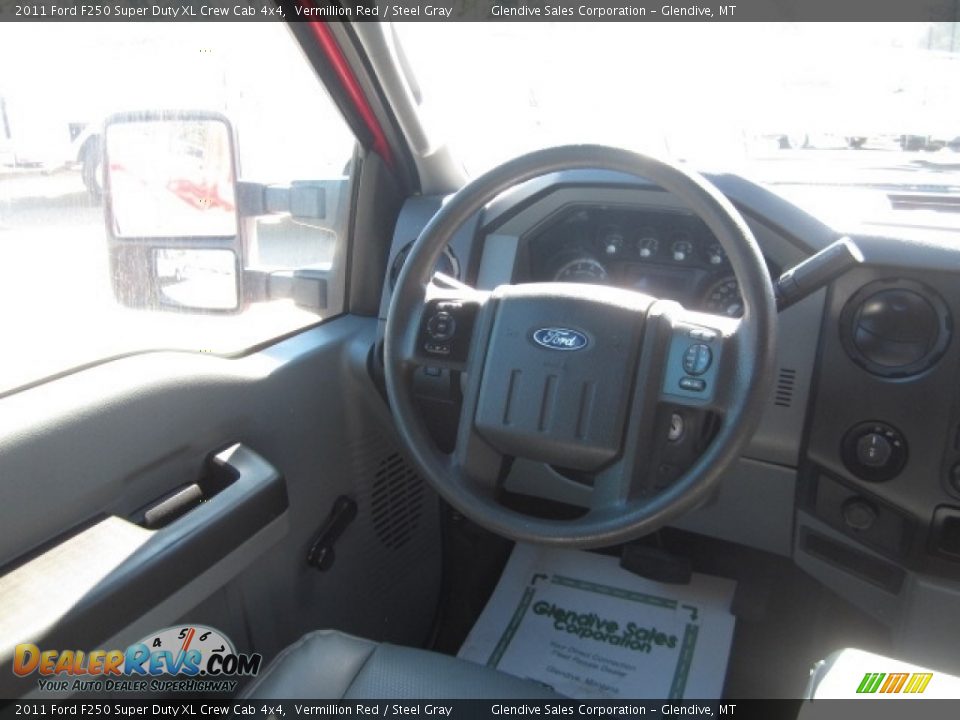2011 Ford F250 Super Duty XL Crew Cab 4x4 Vermillion Red / Steel Gray Photo #17