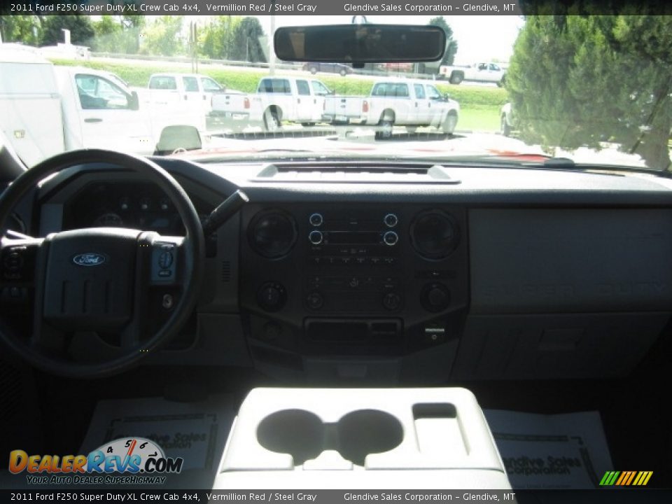 2011 Ford F250 Super Duty XL Crew Cab 4x4 Vermillion Red / Steel Gray Photo #18