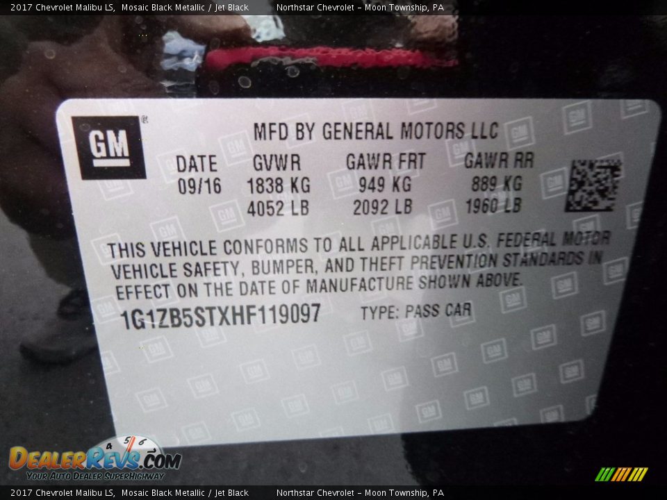 2017 Chevrolet Malibu LS Mosaic Black Metallic / Jet Black Photo #15