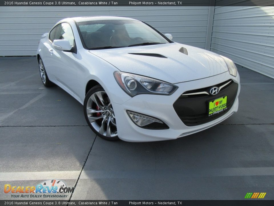 2016 Hyundai Genesis Coupe 3.8 Ultimate Casablanca White / Tan Photo #2
