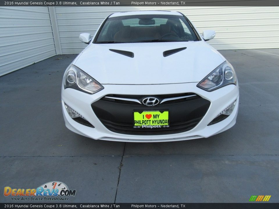 2016 Hyundai Genesis Coupe 3.8 Ultimate Casablanca White / Tan Photo #8
