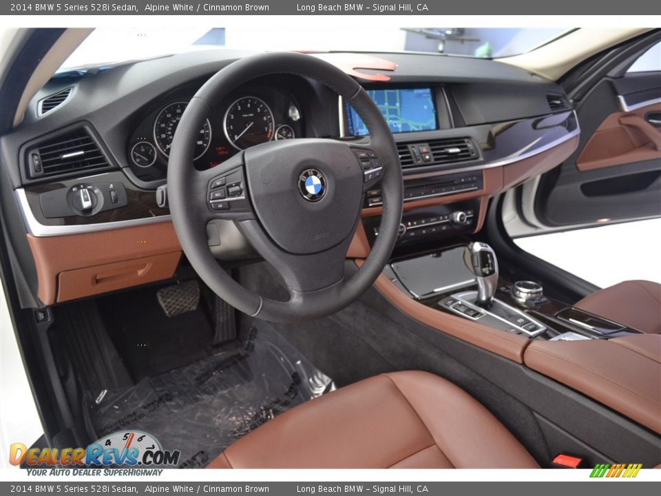 2014 BMW 5 Series 528i Sedan Alpine White / Cinnamon Brown Photo #12