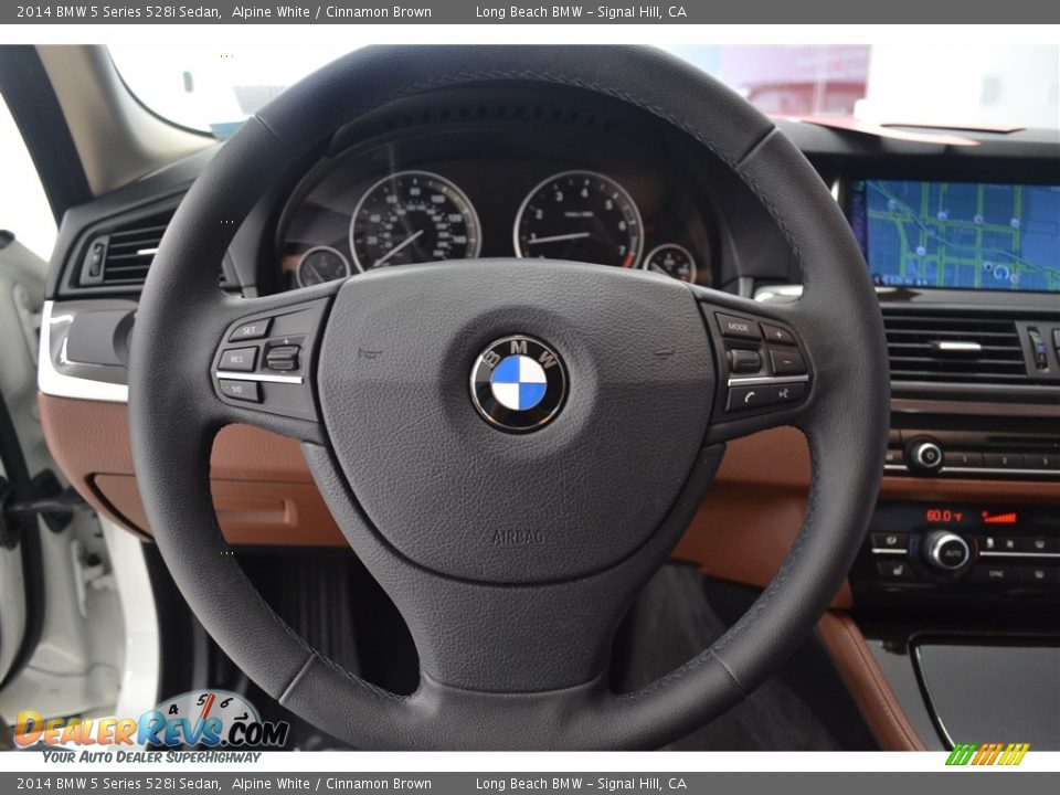2014 BMW 5 Series 528i Sedan Alpine White / Cinnamon Brown Photo #30