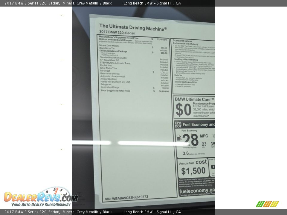 2017 BMW 3 Series 320i Sedan Mineral Grey Metallic / Black Photo #7