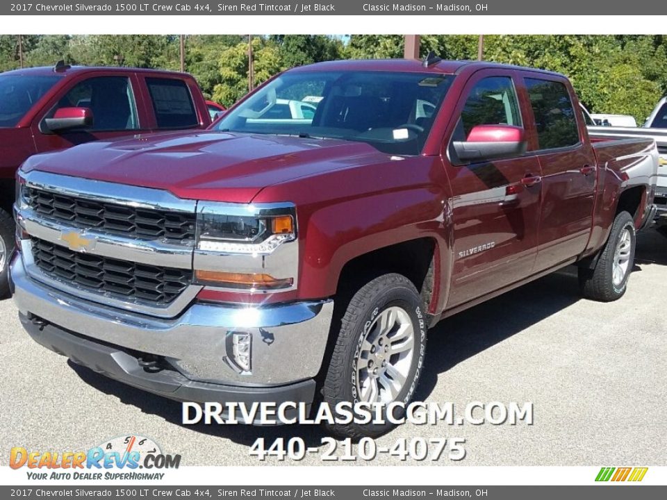 2017 Chevrolet Silverado 1500 LT Crew Cab 4x4 Siren Red Tintcoat / Jet Black Photo #1