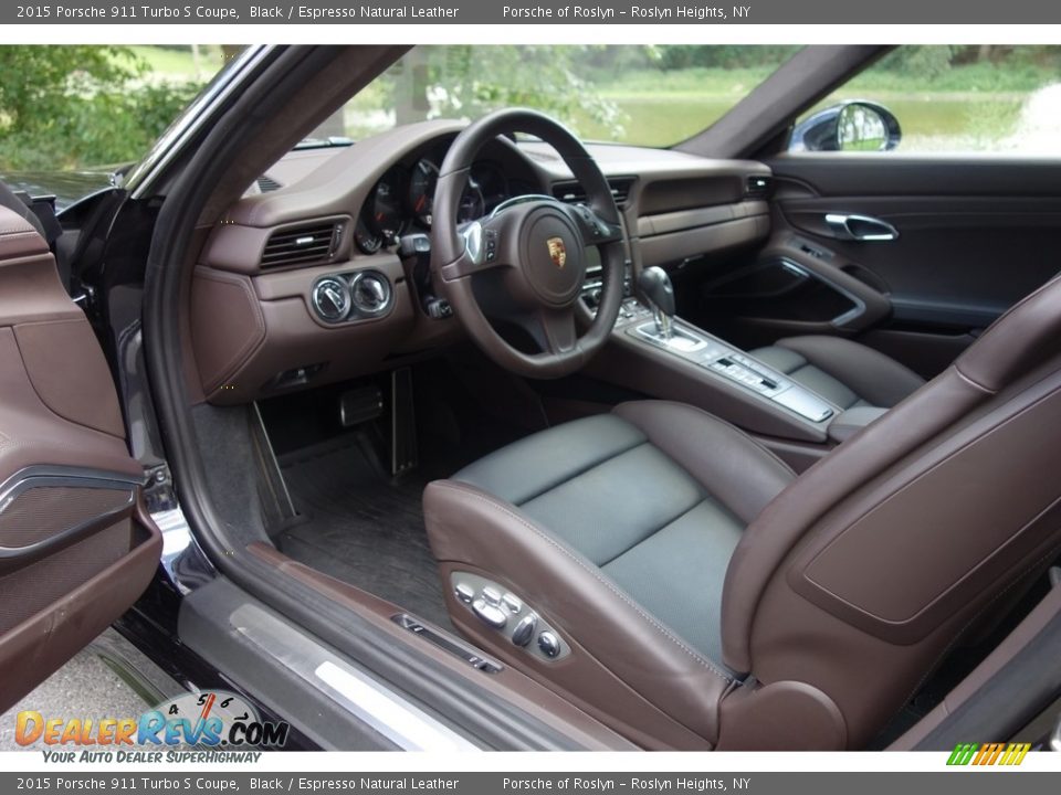 Espresso Natural Leather Interior - 2015 Porsche 911 Turbo S Coupe Photo #10