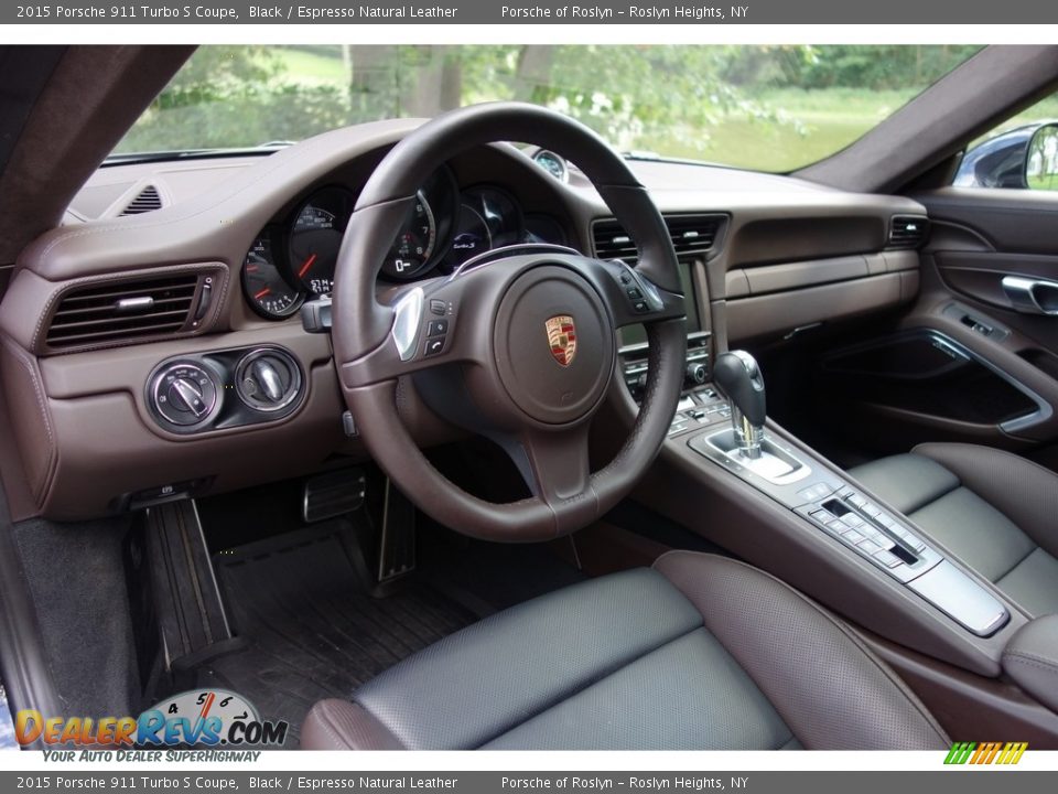 Espresso Natural Leather Interior - 2015 Porsche 911 Turbo S Coupe Photo #21