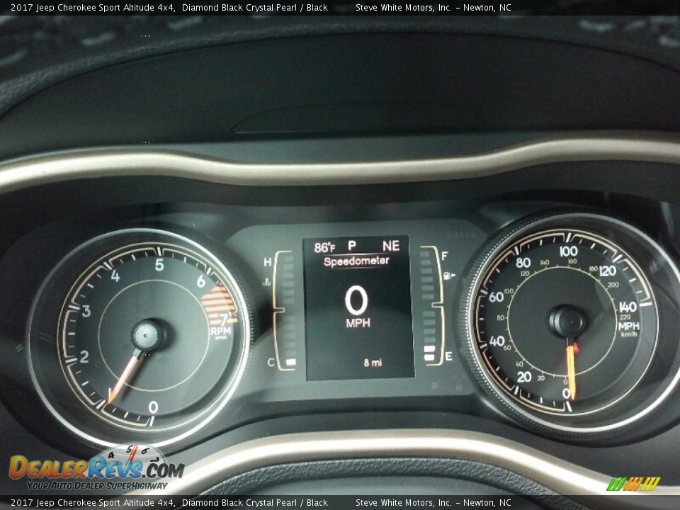 2017 Jeep Cherokee Sport Altitude 4x4 Diamond Black Crystal Pearl / Black Photo #7