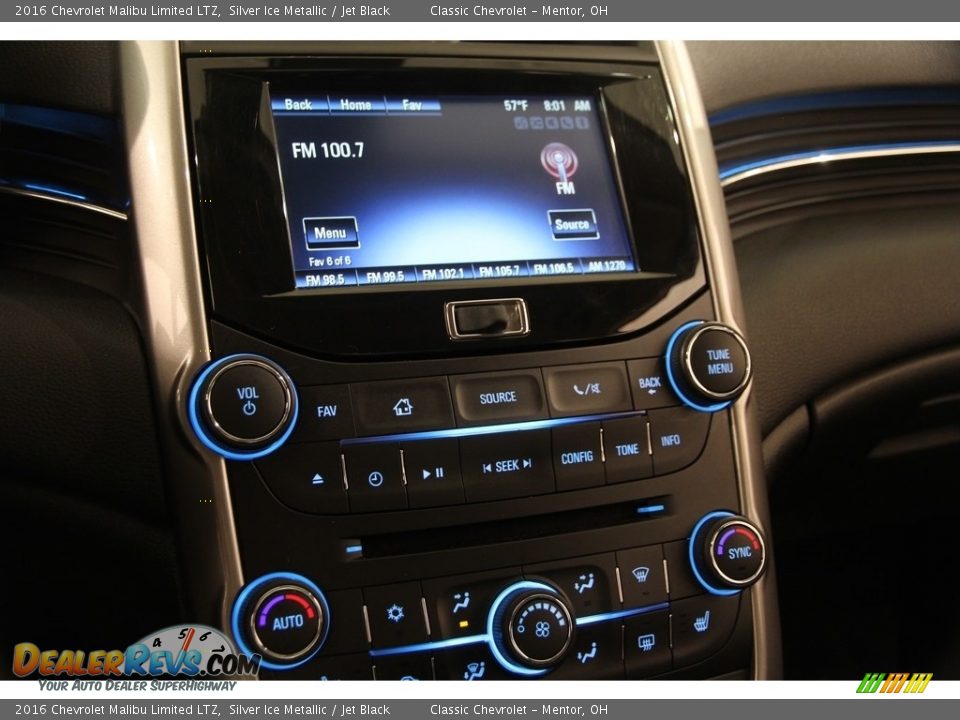 2016 Chevrolet Malibu Limited LTZ Silver Ice Metallic / Jet Black Photo #8