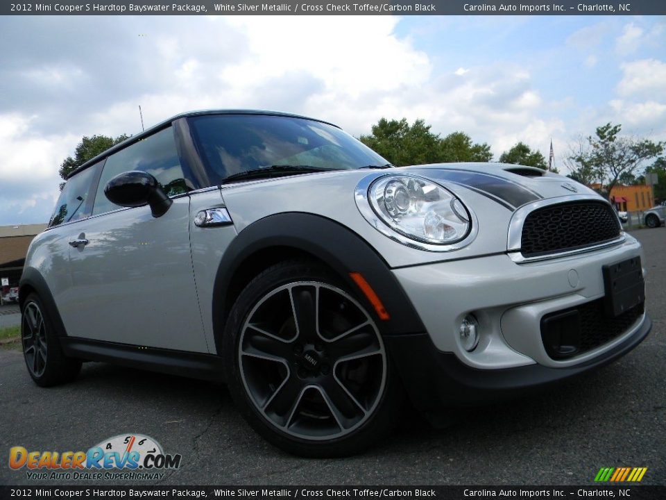 2012 Mini Cooper S Hardtop Bayswater Package White Silver Metallic / Cross Check Toffee/Carbon Black Photo #2