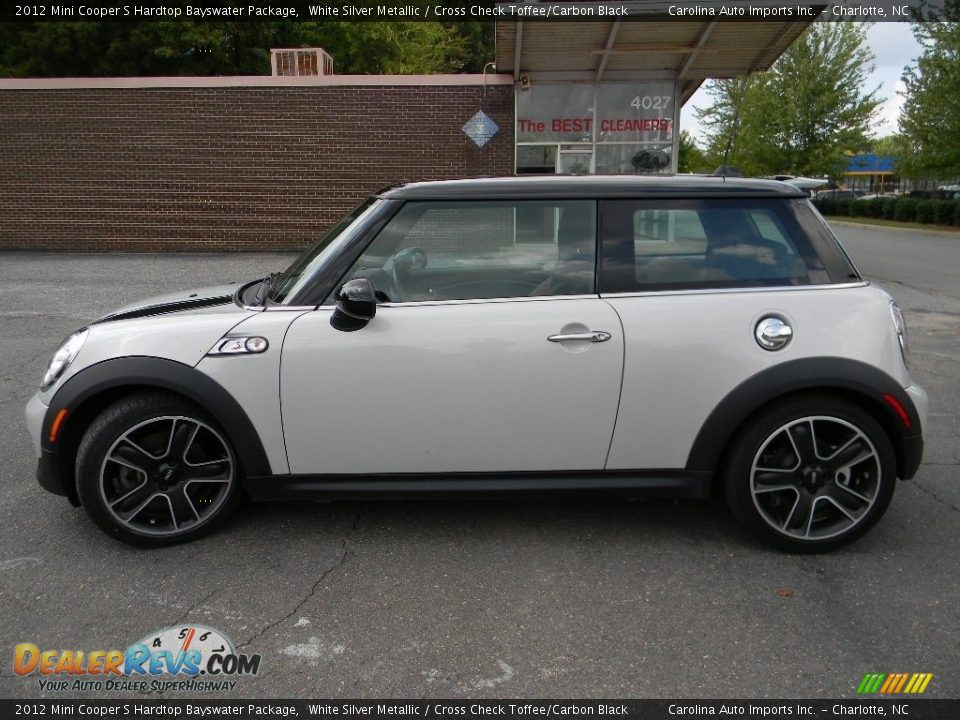 2012 Mini Cooper S Hardtop Bayswater Package White Silver Metallic / Cross Check Toffee/Carbon Black Photo #7