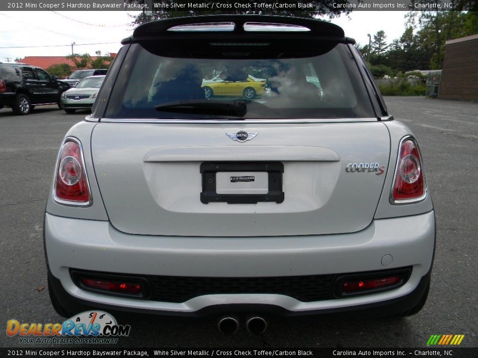 2012 Mini Cooper S Hardtop Bayswater Package White Silver Metallic / Cross Check Toffee/Carbon Black Photo #9