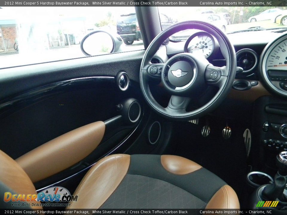 2012 Mini Cooper S Hardtop Bayswater Package White Silver Metallic / Cross Check Toffee/Carbon Black Photo #12
