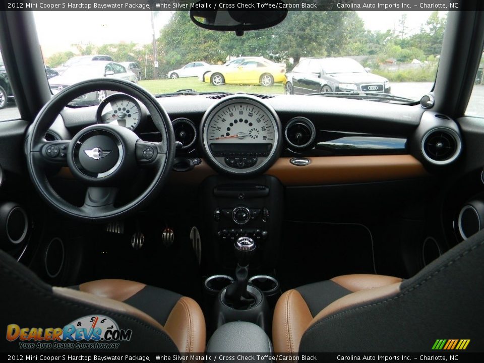 2012 Mini Cooper S Hardtop Bayswater Package White Silver Metallic / Cross Check Toffee/Carbon Black Photo #13