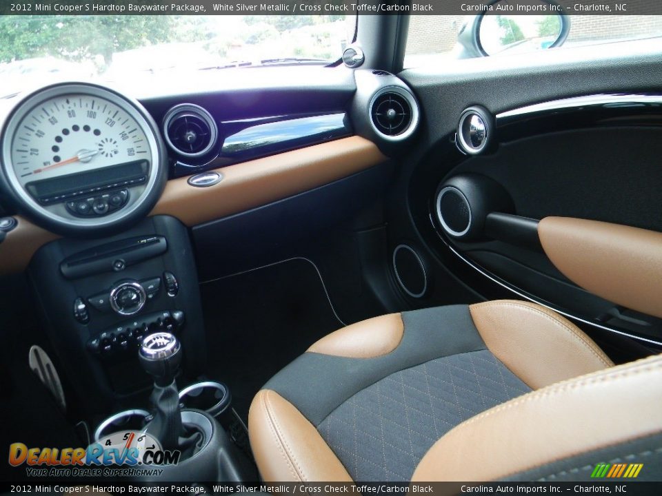 2012 Mini Cooper S Hardtop Bayswater Package White Silver Metallic / Cross Check Toffee/Carbon Black Photo #14