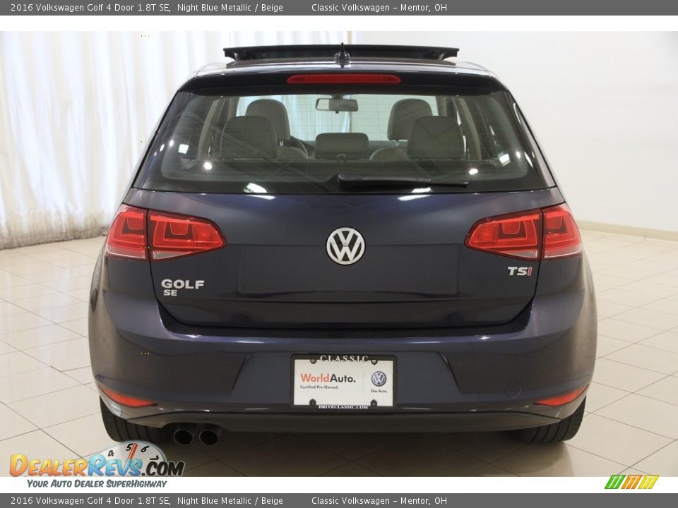 2016 Volkswagen Golf 4 Door 1.8T SE Night Blue Metallic / Beige Photo #15