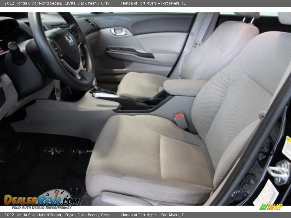 2012 Honda Civic Hybrid Sedan Crystal Black Pearl / Gray Photo #9